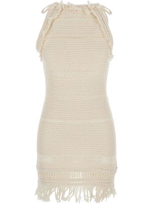 【送料&関税込】Marant Atoile aralia White Dress With Round ARALIA DRESS Woman ecru | ISABEL MARANT Official online store