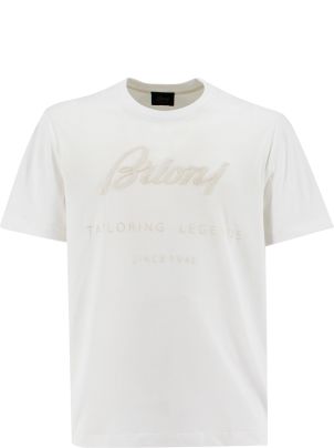 【関税込み】BRIONI KNITTED T-SHIRT Brioni - Slim-Fit Herringbone-Knit Cotton T-Shirt - Gray Brioni