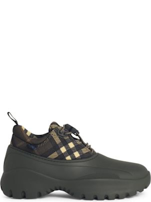 【関税＆送料込み】Burberry Green Fabric Blend Sneakers Burberry Green Leather Ranger Sneakers Burberry