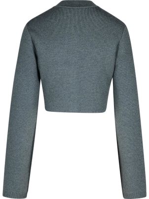 【送料&関税込】Khaite ello Grey Wool Blend Jacket Ello cropped wool-blend jacket in grey - Khaite | Mytheresa