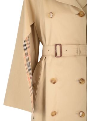 Burberry Trench Coat With Cape Sleeves | italist