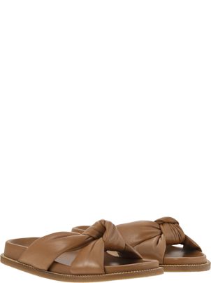 サンダル・ミュール FABIANA FILIPPI Leather slipper with fussbett and knot Fabiana Filippi Leather Slipper With Fussbett And Knot