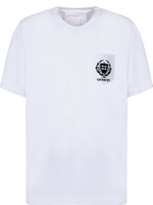 GIVENCHY ホワイト Crest Tシャツ Givenchy Crest White T-shirt | italist