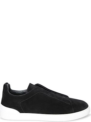 Zegna Triple Stitch Black Sneakers | italist