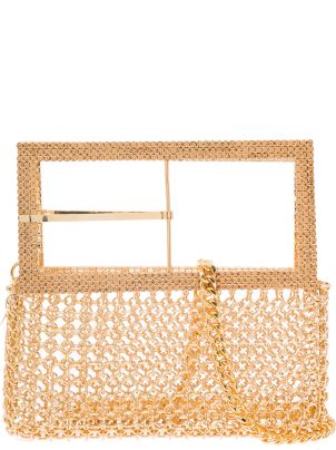 トートバッグ SILVIA GNECCHI SS25 BAMBOO BAG (KZ006 GOLD) Silvia Gnecchi 'bamboo' Gold Colored Handbag With Metallic