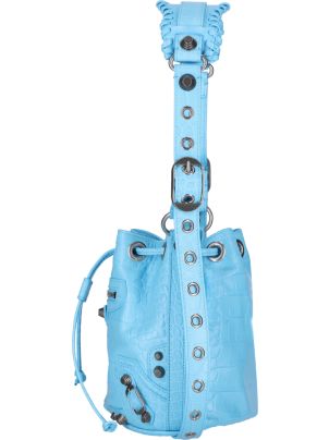 Balenciaga Light-blue Leather Le Cagole Xs Bucket Bag