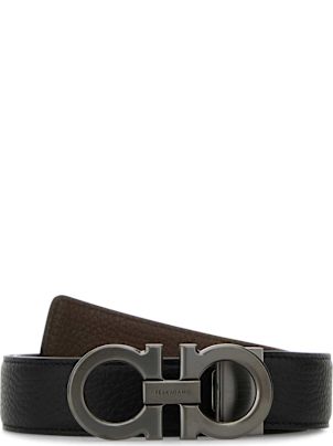 ベルト FERRAGAMO SS25 Reversible belt (780478 NEROFLAMERED) Ferragamo Black Leather Reversible Belt | italist