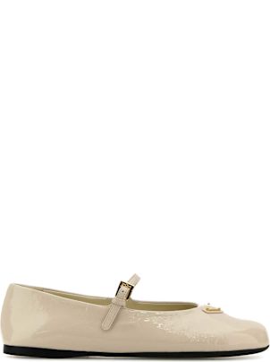 Prada Ivory Leather Ballerinas | italist