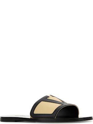 サンダル・ミュール VALENTINO Two-tone canvas Viva Superstar slippers Valentino Garavani Two-tone canvas and leather Viva