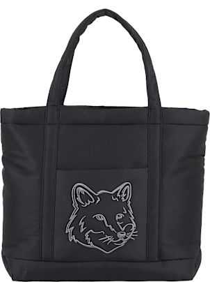 FOX HEAD LARGE TOTE ブラック FOX HEAD LARGE TOTE | Maison Kitsuné