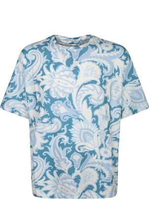 【送料&関税込】Etro Light Blue Paisley Print T-shirt Etro Light Blue Paisley Print T-shirt | italist