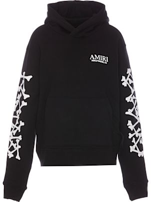 ◆AMIRI◆ Bones Stacked ロゴアップリケ コットンパーカー AMIRI Bones Stacked パーカー | レッド | FARFETCH JP