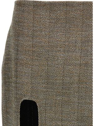 スカート STELLA MCCARTNEY Slit tweed skirt Brown 6301203EJ701 Stella Mccartney Slit Tweed Skirt - Brown - 44% Off