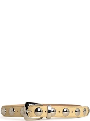Khaite 'benny Studs' Ivory Leather Belt | italist