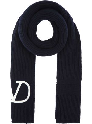 【関税&送料込】Valentino Garavani Midnight Blue Wool Scarf Valentino Garavani Midnight Blue Wool Scarf | italist