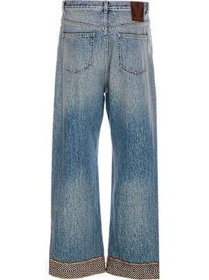 Valentino Garavani Jacquard Bottom Denim Pants | italist