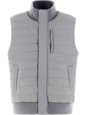 ジャケット HERNO Cream Nylon Vest Herno Lightweight Stretch Nylon Packable Jacket in New Chantilly