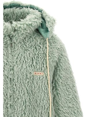 【関税込み】marni Long Pile Shaggy' hooded jacket MARNI LONG PILE SHAGGY FAUX FUR