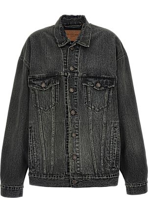 Balenciaga Denim Jacket With Used Effect | italist