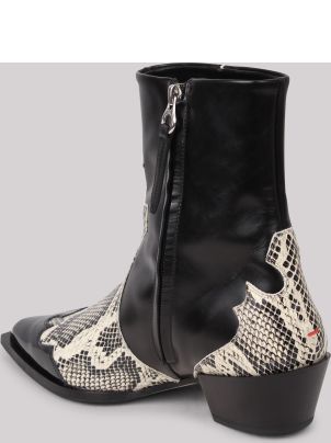 Aeyde Hester Snake-print Ankle Boots italist