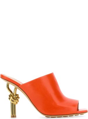 サンダル・ミュール Bottega Veneta Orange Nappa Leather Knot Mules Bottega Veneta Orange Nappa Leather Knot Mules | italist