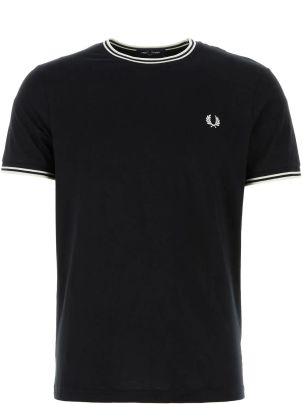 Tシャツ・カットソー FRED PERRY Men T Shirts M1588102 Black Twin Tipped T-Shirt - Black | Men's T-Shirts | Designer T