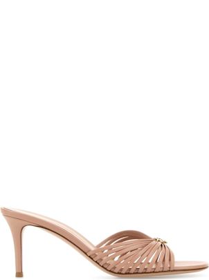 Gianvito Rossi【関税送料込】Elle プレキシミュール 105mm Gianvito Rossi Red Elle 105 leather and PVC heeled mules, 39