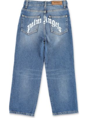 デニム・ジーパン PALM ANGELS Woman Jeans White PWYB032R24DEN003 0303 Palm Angels White Cotton Jeans - White | PWYB032R24DEN0030303