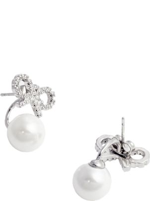 self-portrait 'crystal Bow Pearl Jacket' Earrings | italist