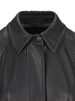 Max Mara Bellico Belted Leather Trench Coat | italist
