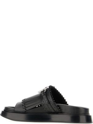 サンダル・ミュール Alexander Mcqueen Black Leather Slippers Alexander McQueen Black Leather Slippers | italist