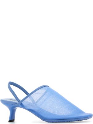 サンダル・ミュール LOEWE Cerulean blue mesh Petal pumps (LLSP379X01 SEABLUE) Petal slingback heel sandal in mesh Blue - LOEWE