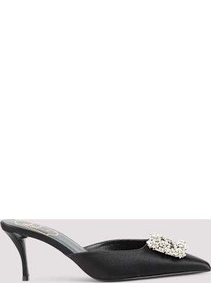 ロジェ・ヴィヴィエ Roger Vivier Flower Strass 65 Mules Roger Vivier Flower Strass 65 Mules - Slippers - Free