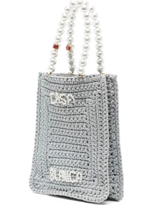 【関税込み】Pearl Mini shopping bag - Casablanca - Synthetic Casablanca Pearl Mini Crochet Shopping Bag | italist, ALWAYS
