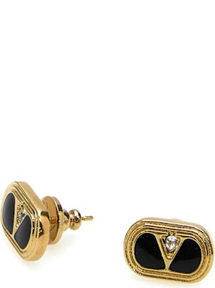 ピアス VALENTINO TWO-TONE ENAMEL AND L VLOGO EARRINGS Valentino Garavani Two-tone Enamel And Metal Vlogo Earrings
