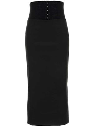 ワンピース DOLCE  GABBANA Women Mid Skirts F6DLUTFUGN7N0000 Black Dolce & Gabbana Midi Skirt in Black | FWRD