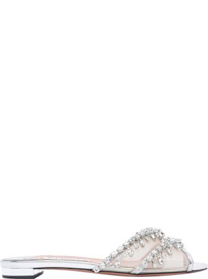 サンダル・ミュール AQUAZZURA FW25 CRYSTAL HOOD SLING BACK 50 (CYPMIDL0 SAT000) Aquazzura Shoes for Women
