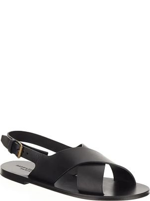 【SAINT LAURENT】MOJAVE SANDALS Saint Laurent Black Mojave Leather Sandals – Zoo Fashions