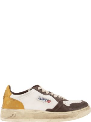 スニーカー AUTRY SNEAKERS LOW LEAT/LEAT WHITE/BROWN/HONEY (AVLMSV12) Autry Super Vintage Medalist Low Sneakers In Honey, Brown