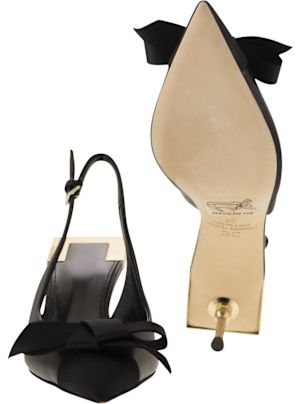 サンダル・ミュール ELISABETTA FRANCHI Nappa leather slingback with satin bow Elisabetta Franchi Nappa Leather Slingback With Satin Bow