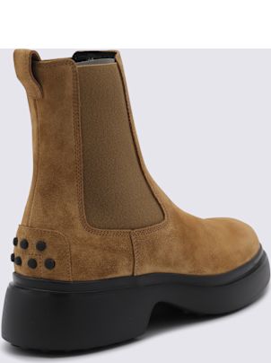 ロングブーツ TOD'S CAMEL SUEDE AND LEATHER BOOTS Tod's Camel Suede And Leather Boots | italist
