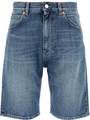ショートパンツ Valentino Garavani Toile Iconographe Denim Shorts Valentino Garavani Toile Iconographe Denim Shorts In Blue
