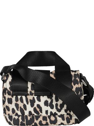 Ganni Recycled Tech Mini Satchel Leopard | italist