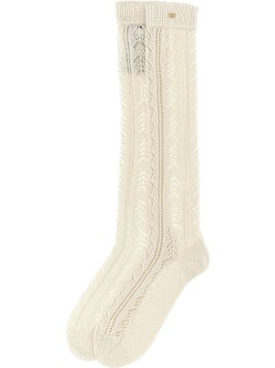 25ss VALENTINO Cotton socks with l vlogo detail ソックス Valentino Garavani ​Vlogo Crew Socks on SALE | Saks OFF 5TH