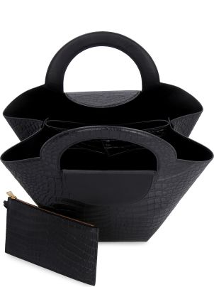 【送料&関税込】Bottega Veneta Doll Tophandle Tote Bag $2500 Bottega Veneta Doll Top Handle Tote Crocodile Embossed
