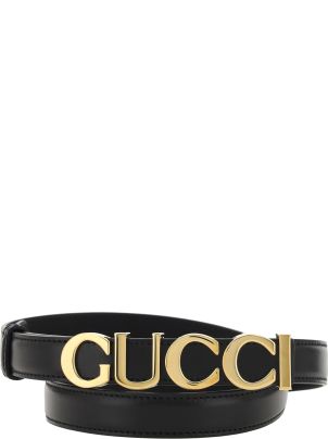 Gucci ブラックレザーベルト GGゴールドバックル GUCCI ブラックレザー ベルト ゴールドバックル - メルカリ