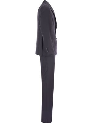 セットアップ（メンズ） TAGLIATORE Wool and cotton suit Tagliatore Wool Suit Set | Black | FARFETCH