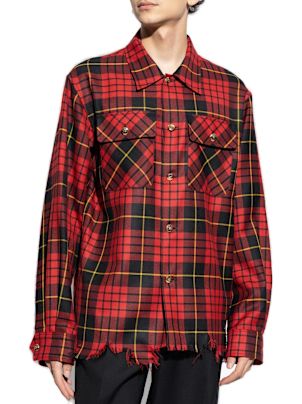 Tシャツ・カットソー alexander mcqueen Distressed tartan overshirt Alexander McQueen Distressed tartan overshirt - Men | VIETTI