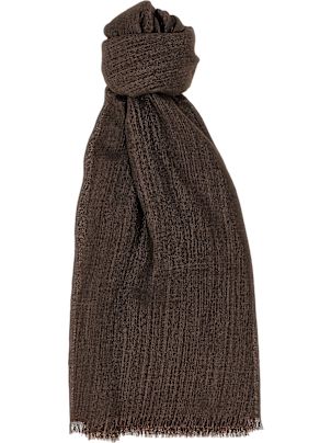 スカーフ BRUNELLO CUCINELLI FW25 Lurex scarf (MSCDAR097 C4211) Brunello Cucinelli - Gray & Gold Cotton Cashmere Lurex