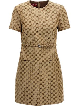 ワンピース GUCCI LONG DRESS (804827ZAF5Z 1000) gucci-gucci-long-square-g-lame
